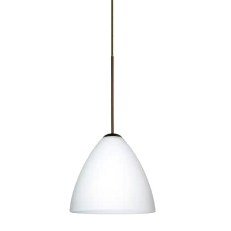 Besa Lighting Mia Cord Pendant, Opal Matte, Bronze Finish, 1x5W LED 1XT-177907-LED-BR